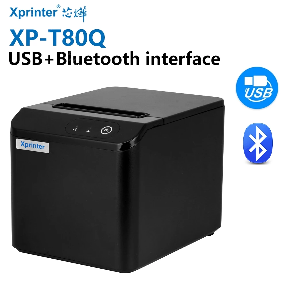 เครื่องพิมพ์ใบเสร็จ 80 มม. เครื่องพิมพ์มือ T80Q USB/BlueTooth เครื่องพิมพ์ตัดอัตโนมัติ POS